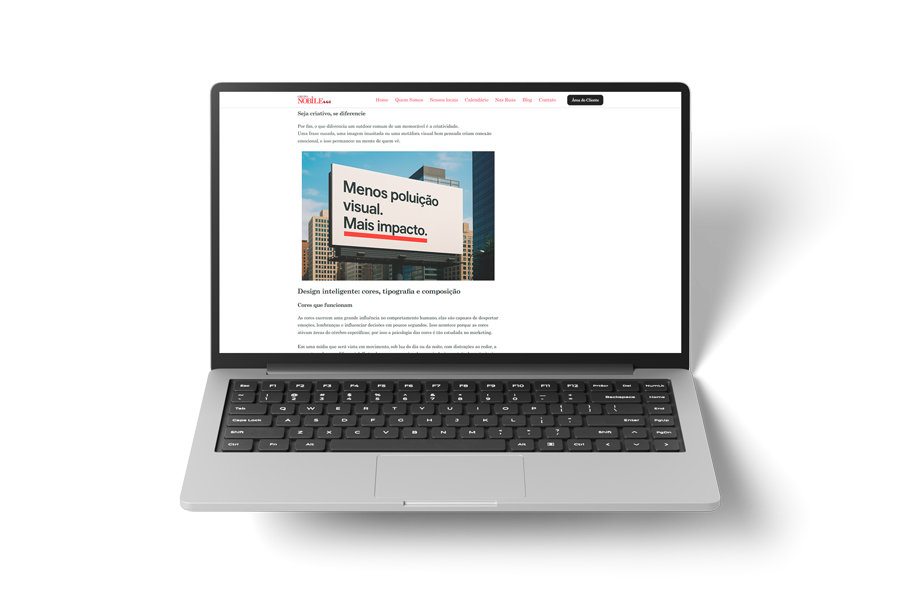 Notebook com post do blog nobile produzido pela MO4 agência de SEO.